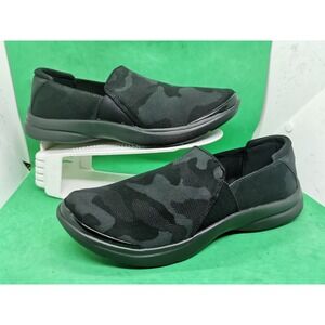 Bzees Shoes Womens 11 M Jitterbug Slip On Sneaker Grey Fabric Camouflage Casual